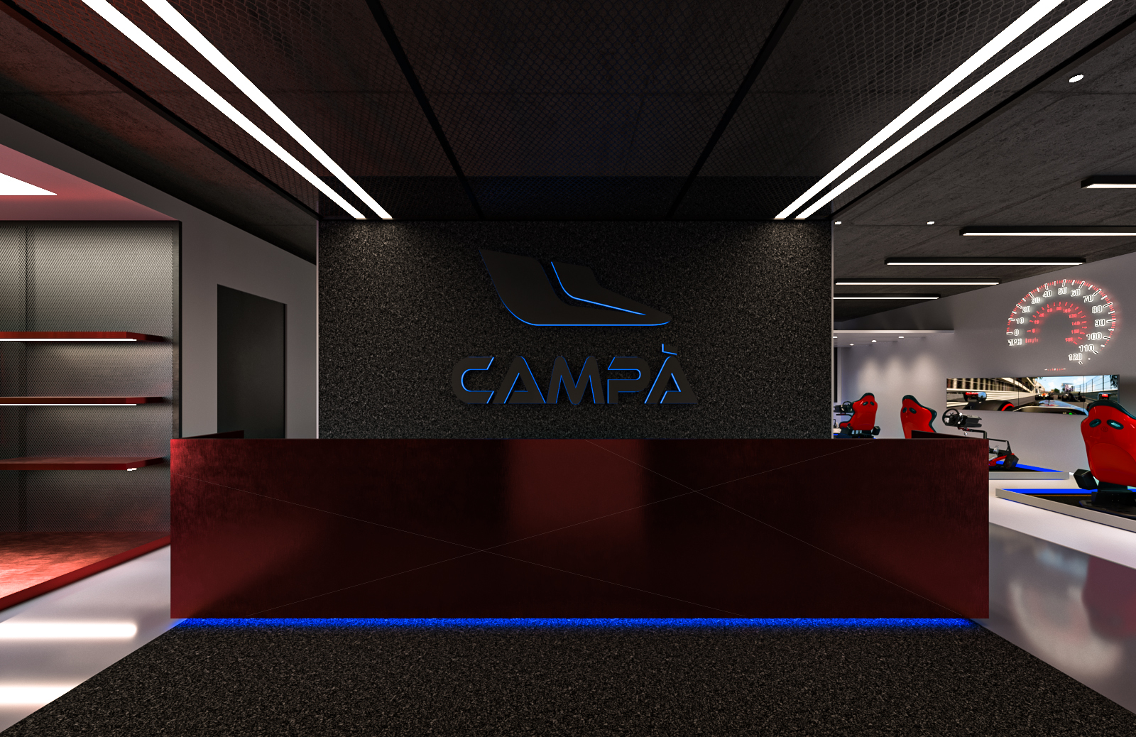 Adrenaline Infusion: Modern Formula One Simulation Venue with Bar and Entertainment Zones — image 1