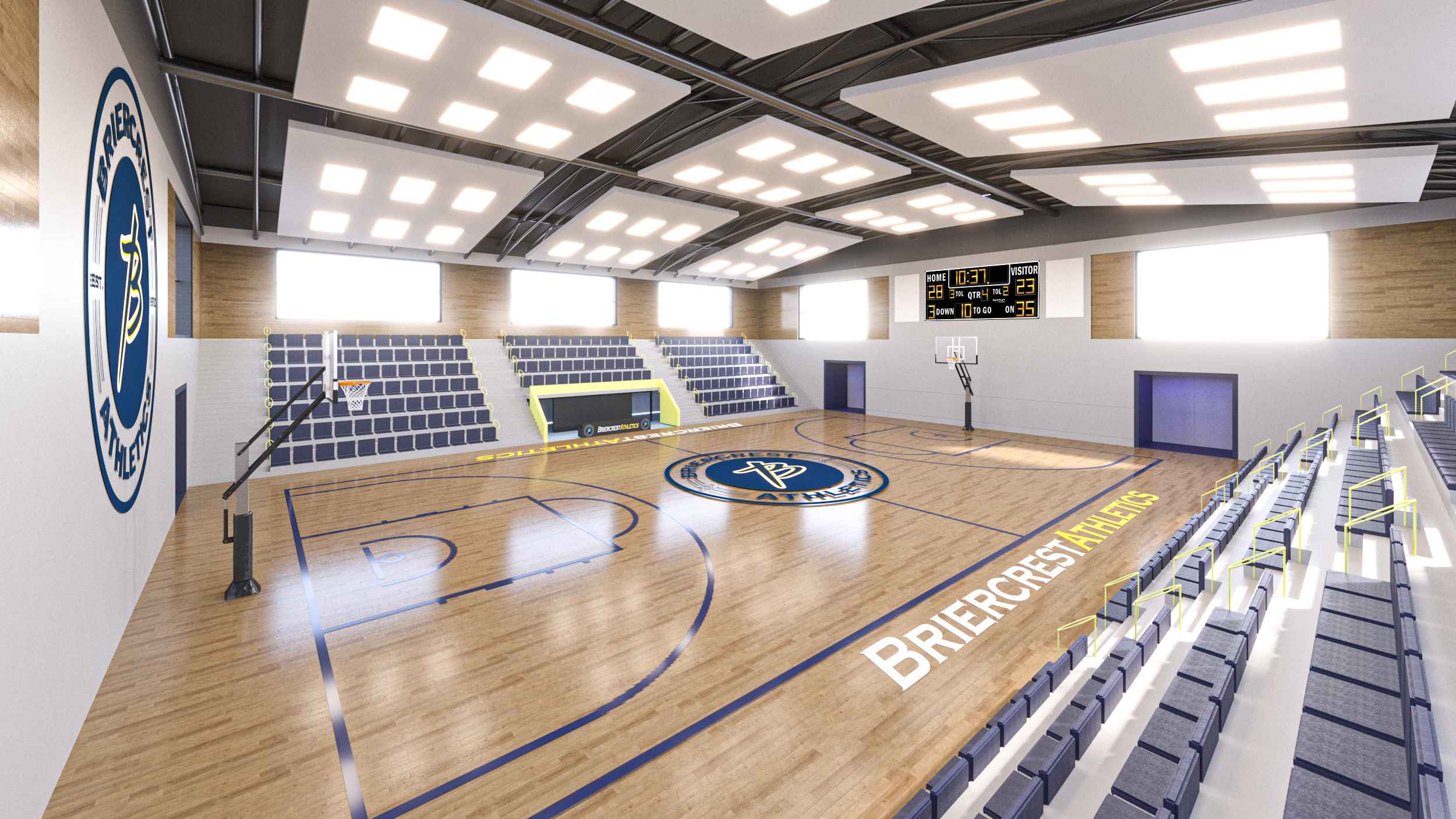 Energize Your Space: Modern Gymnasium Design with Seating Area and Vibrant Blue Accents in Houston — image 1