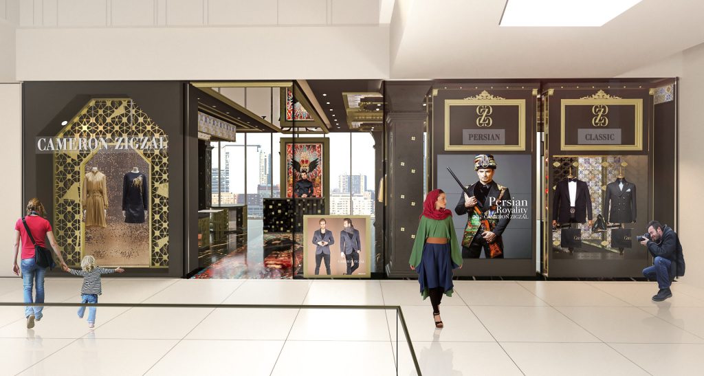Cameron Zigzal: Clothing Showrooms in Black and Gold