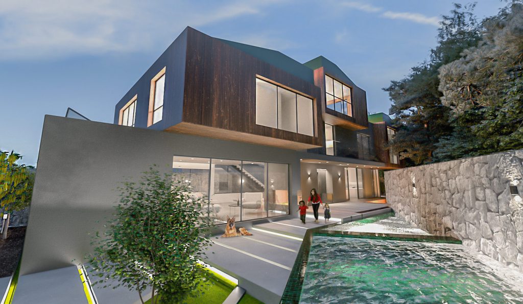 Forest Villa in Timber and Stone