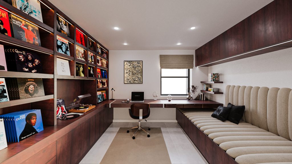 Small Executive Office in Walnut and Cream